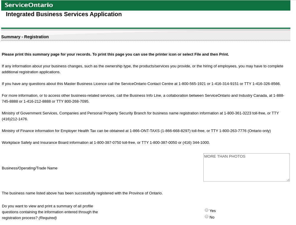 Registering my Sole Proprietorship in Ontario | Canada